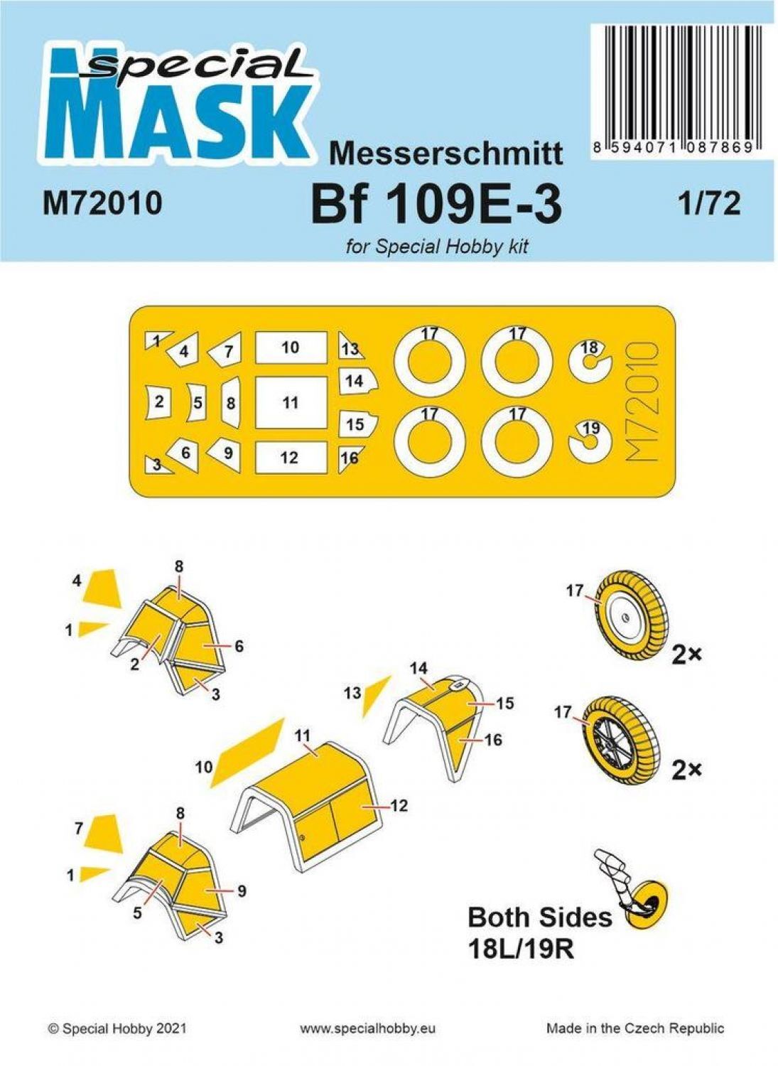 Special Hobby 1/72 Messerschmitt Bf 109E-1/3 Mask