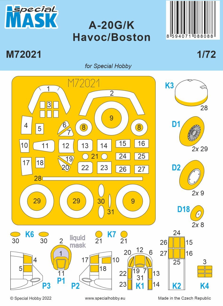 Special Hobby 1/72 A-20G/K Havoc/Boston  MASK