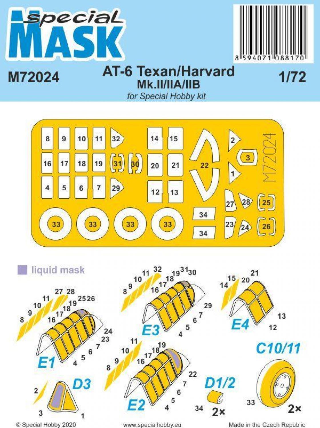 Special Hobby 1/72 AT-6 Texan/Harvard Mk.II/IIA/IIB Mask