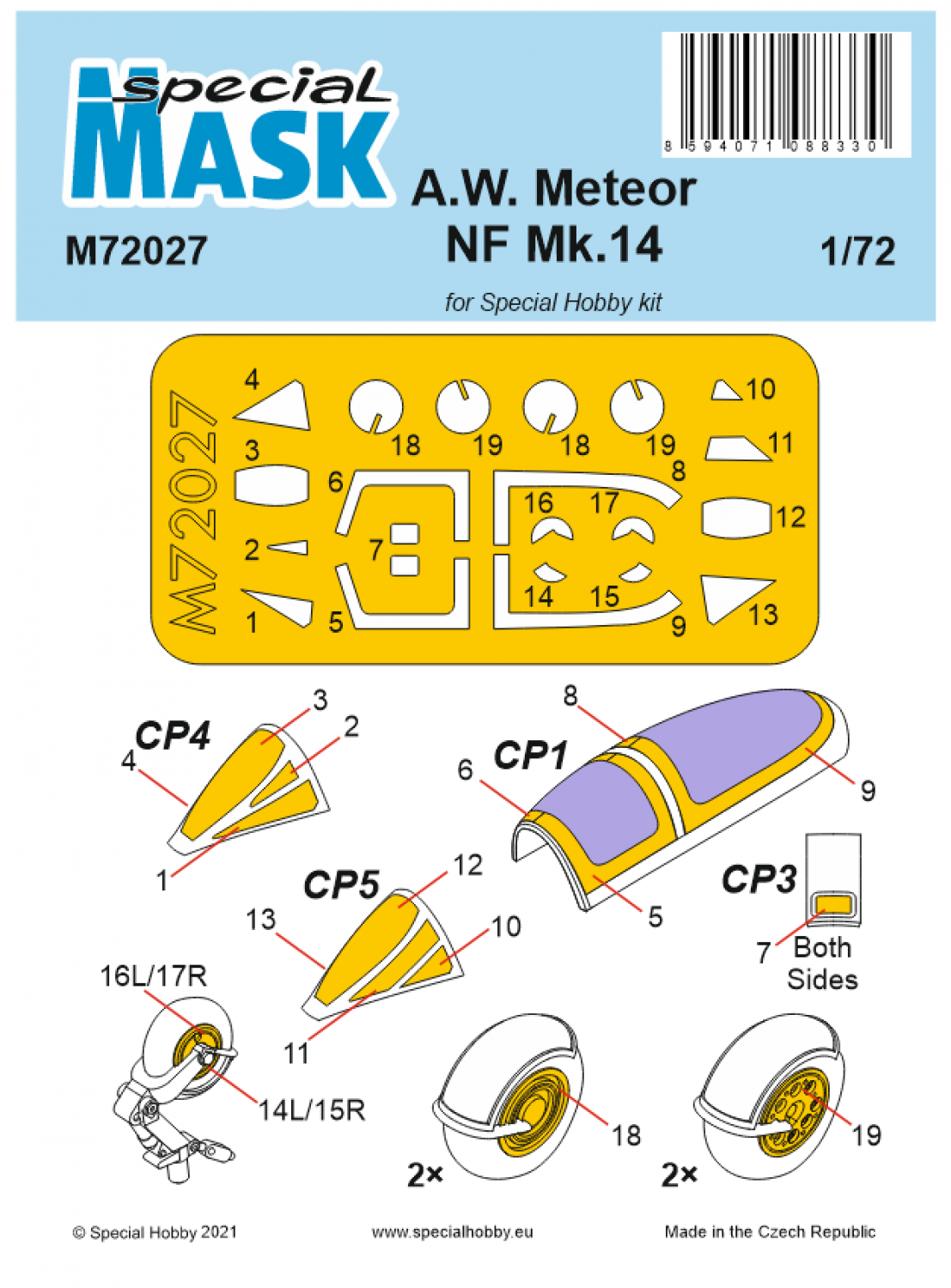 Special Hobby 1/72 A.W. Meteor NF Mk.14 Mask