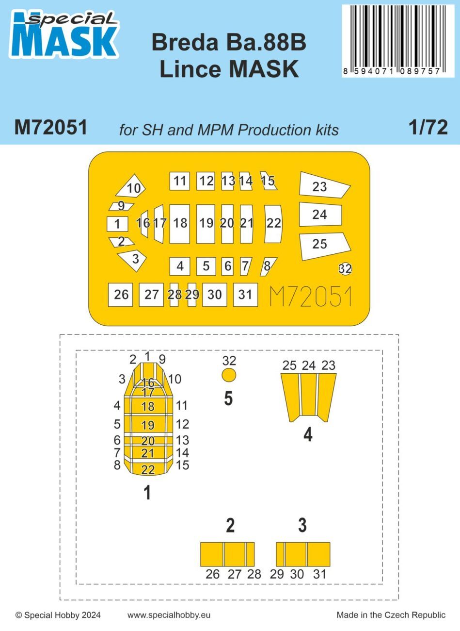 Special Hobby 1/72 Breda Ba.88B Lince MASK