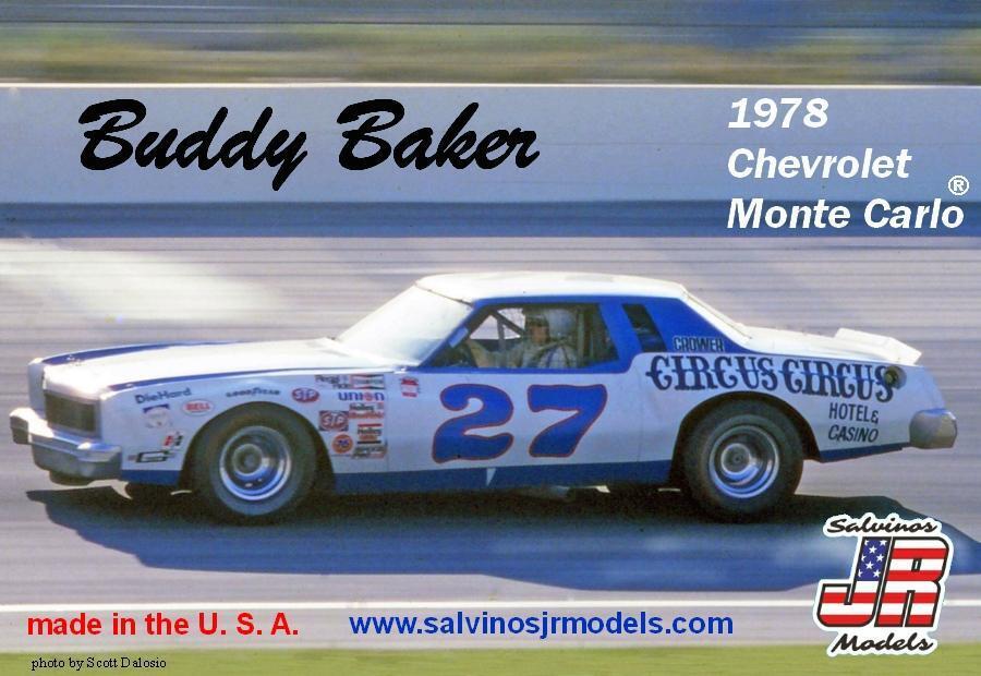 SJR-06918 Salvinos J R BBMC1978O 1/25 Buddy Baker #27 1978 Chevrolet Monte Carlo  Plastic Model Kit Salvinos J R Models