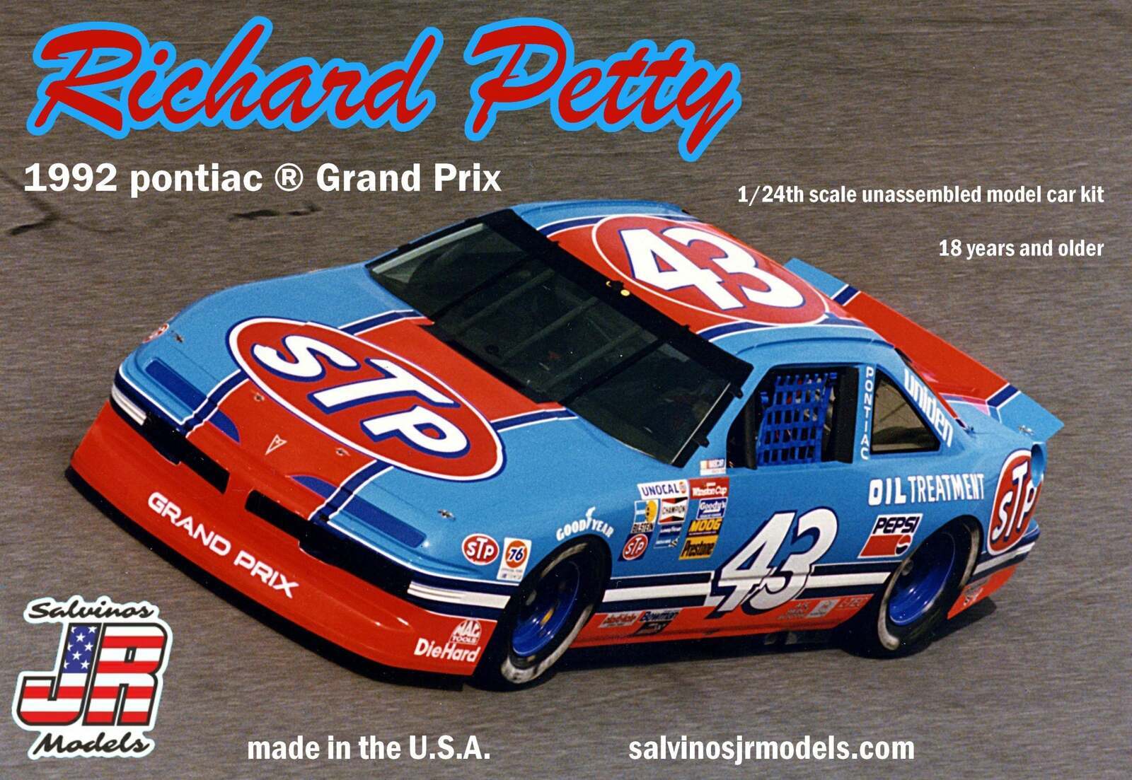 SJR-09931 Salvinos J R RPGP1992A 1/24 Richard Petty #43 Pontiac Grand Prix 1992 Salvinos J R Models