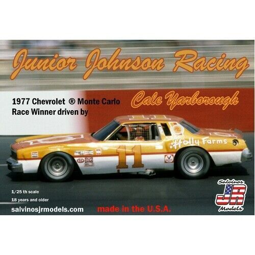 SJR-10750 Salvinos J R JJMC1977NW 1/25 Junior Johnson Racing #11 Chevy 1977 Monte Carlo Plastic Model Kit Salvinos J R Models