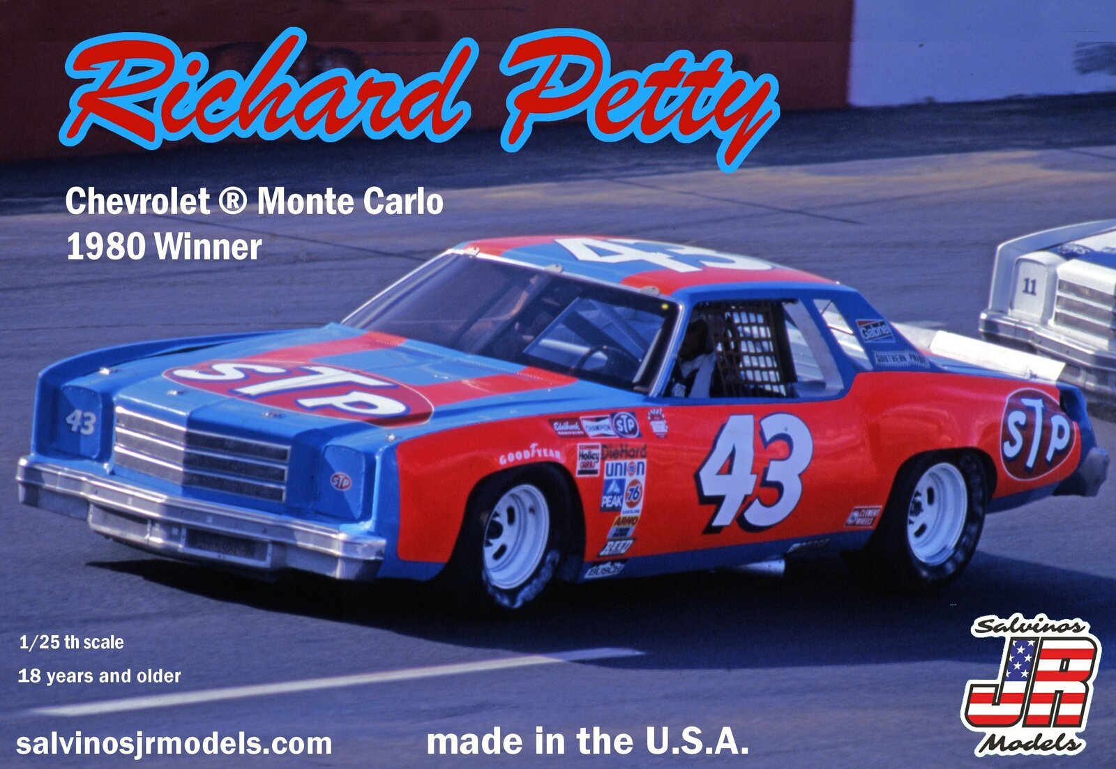 SJR-10751 Salvinos J R 1/25 Richard Petty #43 Chevrolet Monte Carlo 1980 Winner Plastic Model Kit Salvinos J R Models