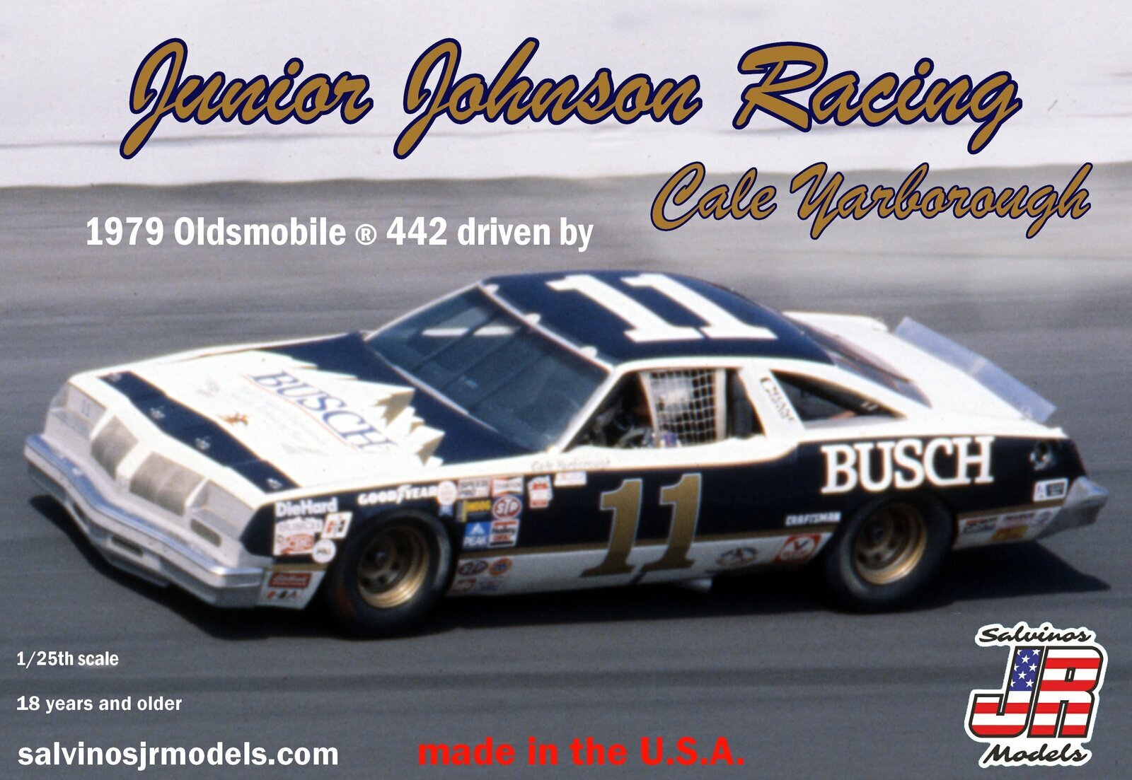 SJR-10752 Salvinos J R JJO1979D 1/25 Junior Johnson Racing #11 Olds 1979 Olds 442 Plastic Model Kit Salvinos J R Models