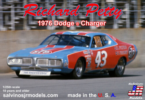 SJR-24566 Salvinos J R 1/25 Richard Petty 1976 Dodge Charger Plastic Model Kit Salvinos J R Models