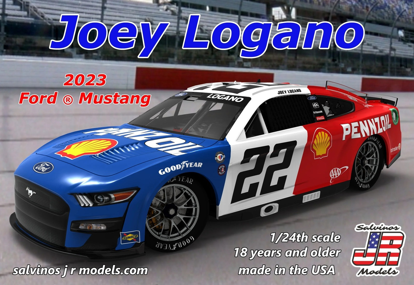 SJR-31251 Salvinos J R 1/24 Team Penske 2023 Joey Logano Ford Mustang "Throwback" Plastic Model Kit Salvinos J R Models