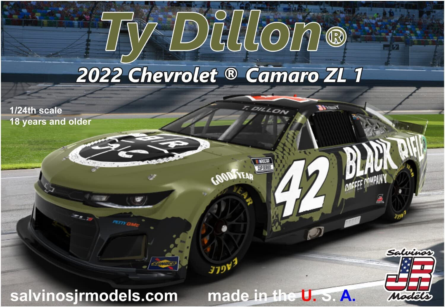 SJR-31607 Salvinos J R 1/24 GMS Racing Ty Dillon 2022 Camaro - Primary Livery Plastic Model Kit Salvinos J R Models