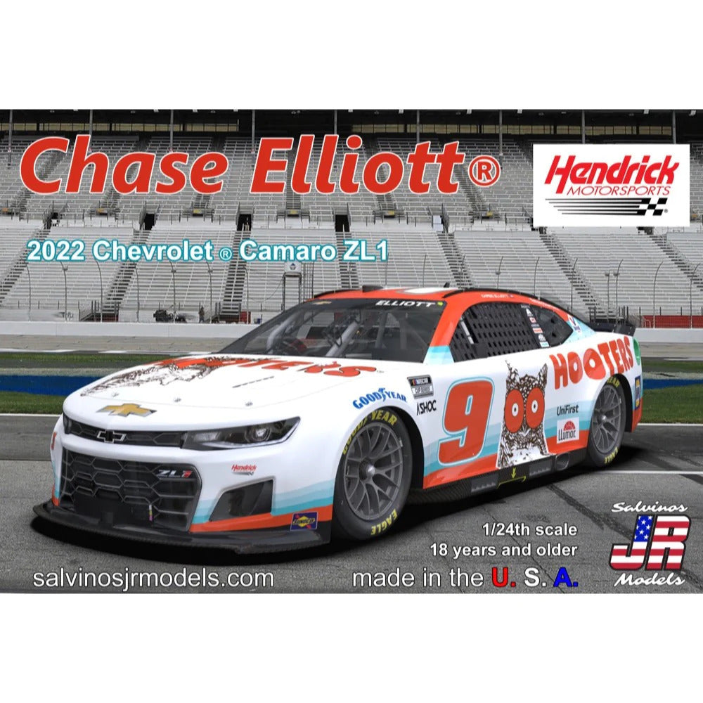 SJR-31612 Salvinos J R 1/24 Hendrick Motorsports Chase Elliot 2022 Camaro - Hooters Plastic Model Kit Salvinos J R Models