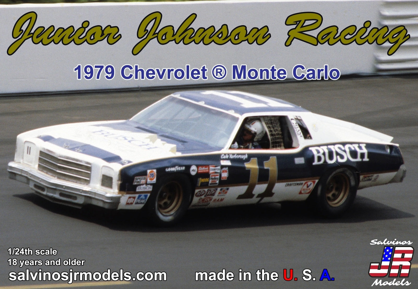 SJR-34095 Salvinos J R 1/25 Junior Johnson Racing 1979 Chevrolet Monte Carlo Driven by Cale Yarborough Plastic Model Kit Salvinos J R Models