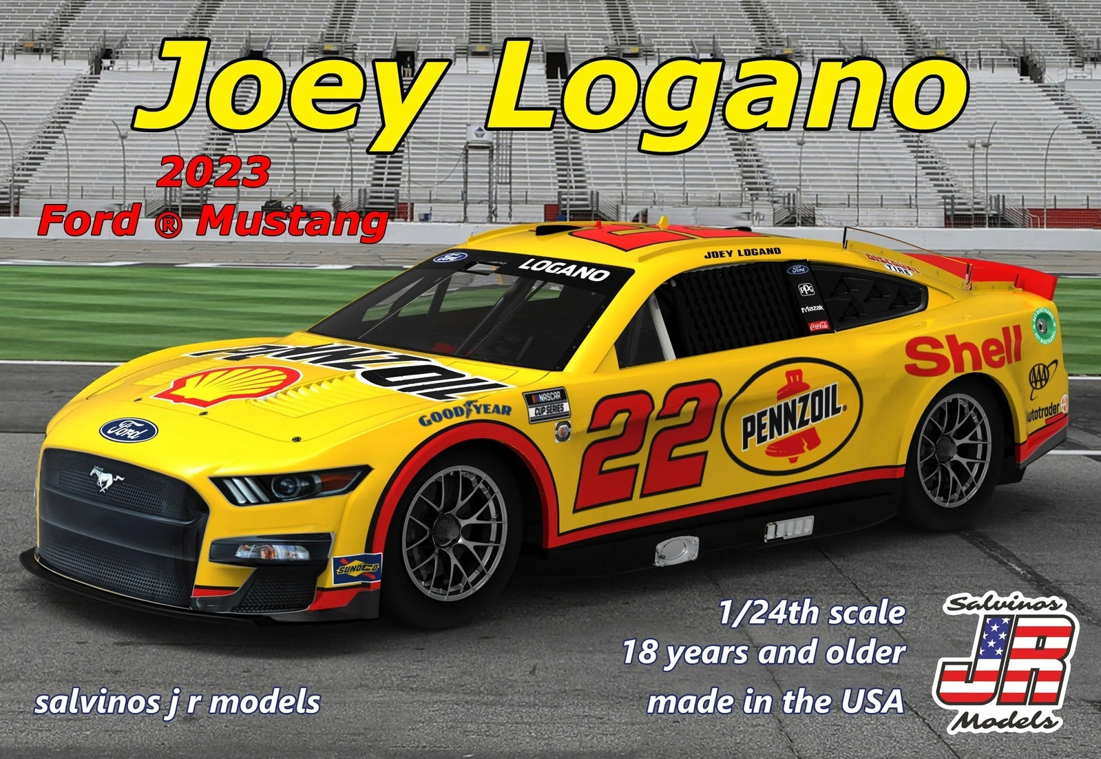 SJR-38243 Salvinos J R 1/24 Team Penske 2023 Joey Logano Ford Mustang Primary Plastic Model Kit Salvinos J R Models