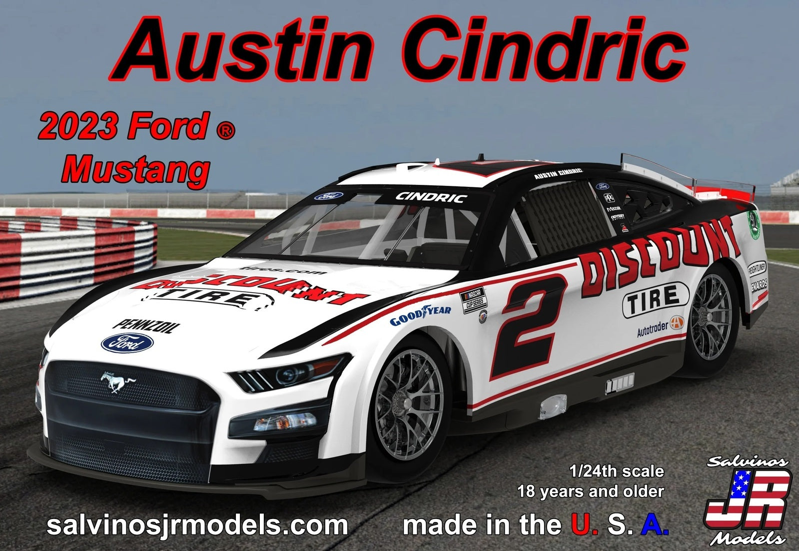 SJR-38244 Salvinos J R 1/24 Team Penske 2023 Austin Cindric  Ford Mustang Primary Plastic Model Kit Salvinos J R Models