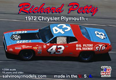 SJR-38803 Salvinos J R 1/25 Richard Petty 1972 Plymouth Chrysler Daytona Car Salvinos J R Models