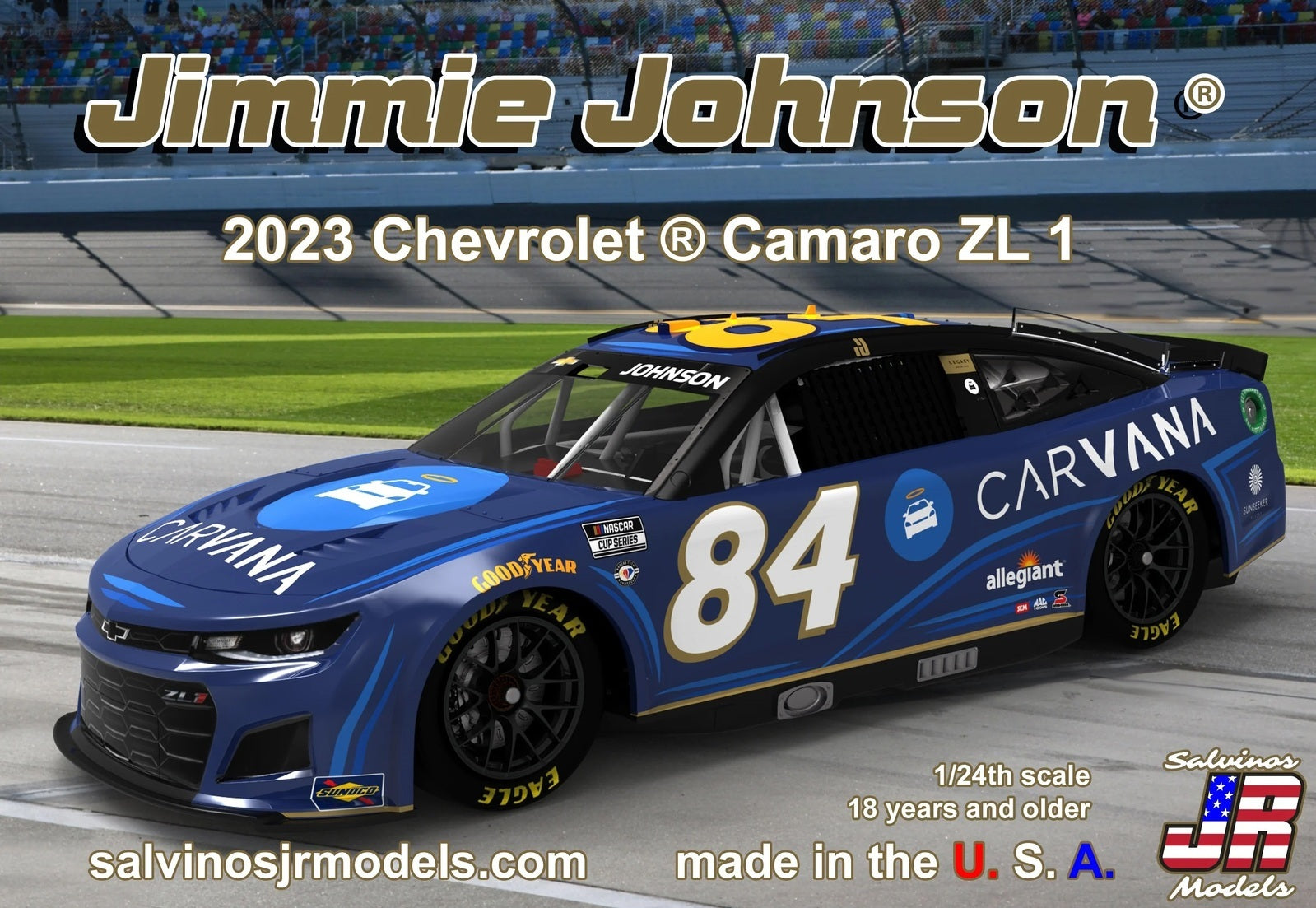 SJR-39170 Salvinos J R 1/24 Legacy Motor Club Jimmie Johnson 2023 Camaro Primary Plastic Model Kit Salvinos J R Models