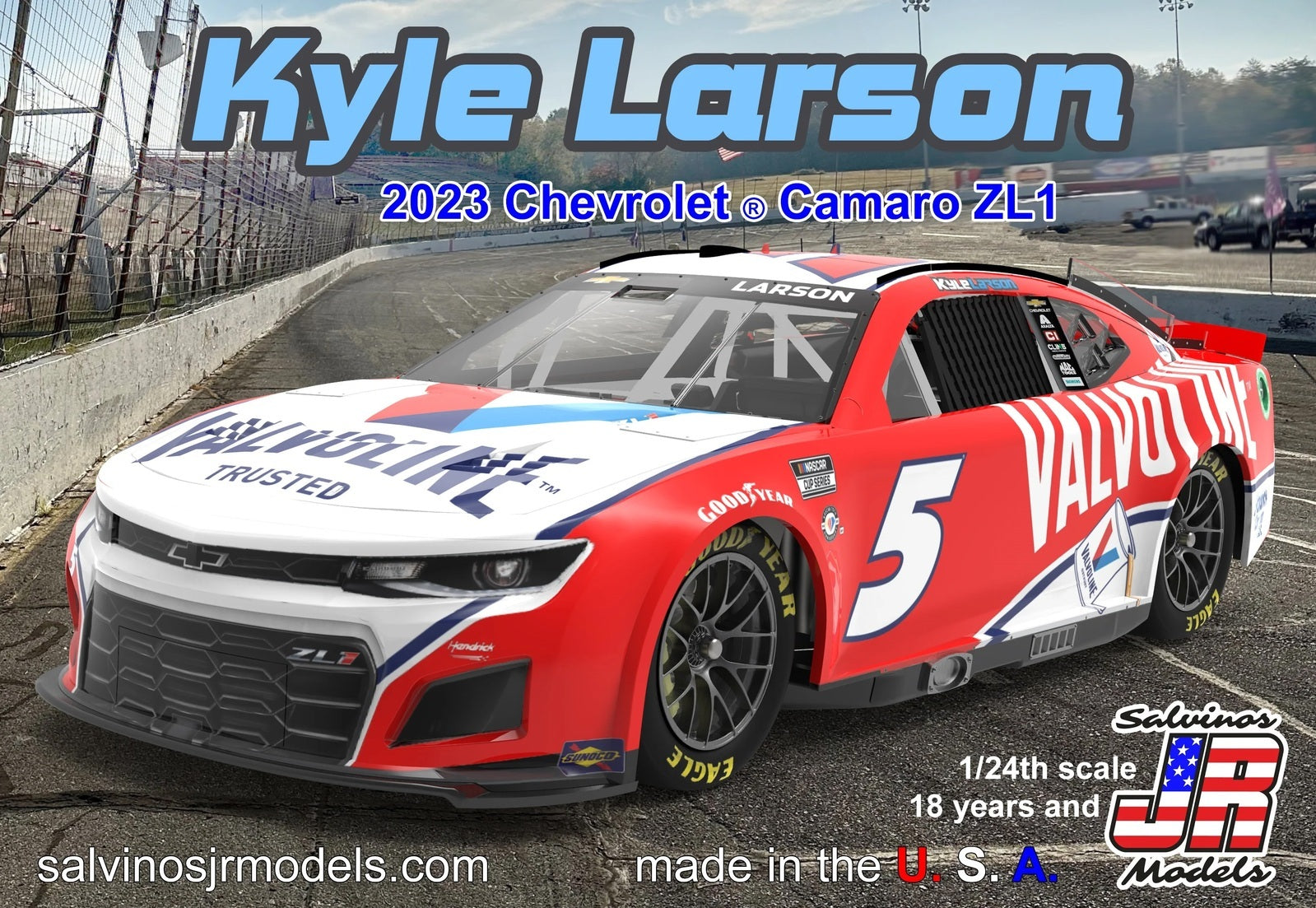 SJR-39174 Salvinos J R 1/24 Hendrick Motorsports Kyle Larson 2023 Camaro "Valvoline" Plastic Model Kit Salvinos J R Models