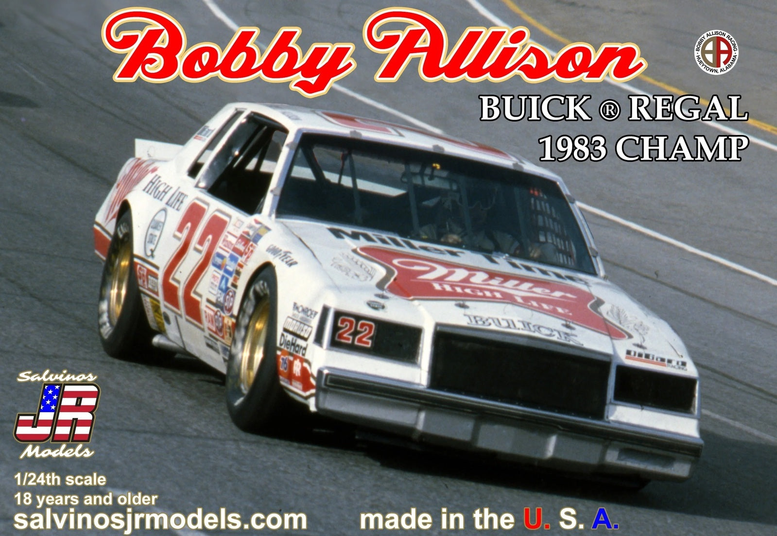 SJR-39175 Salvinos J R 1/25 Bobby Allison 1983 Buick Regal Champion Plastic Model Kit Salvinos J R Models