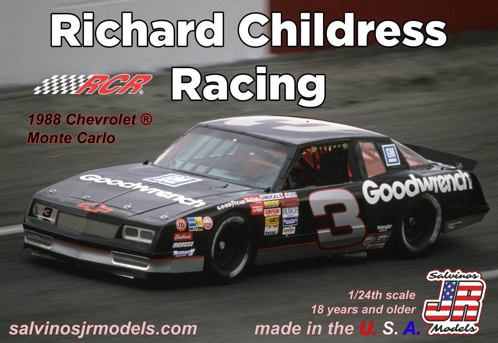 SJR-41295 Salvinos J R 1/24 Richard Childress Racing 1988 Chevrolet Monte Carlo #3 Plastic Model Kit Salvinos J R Models