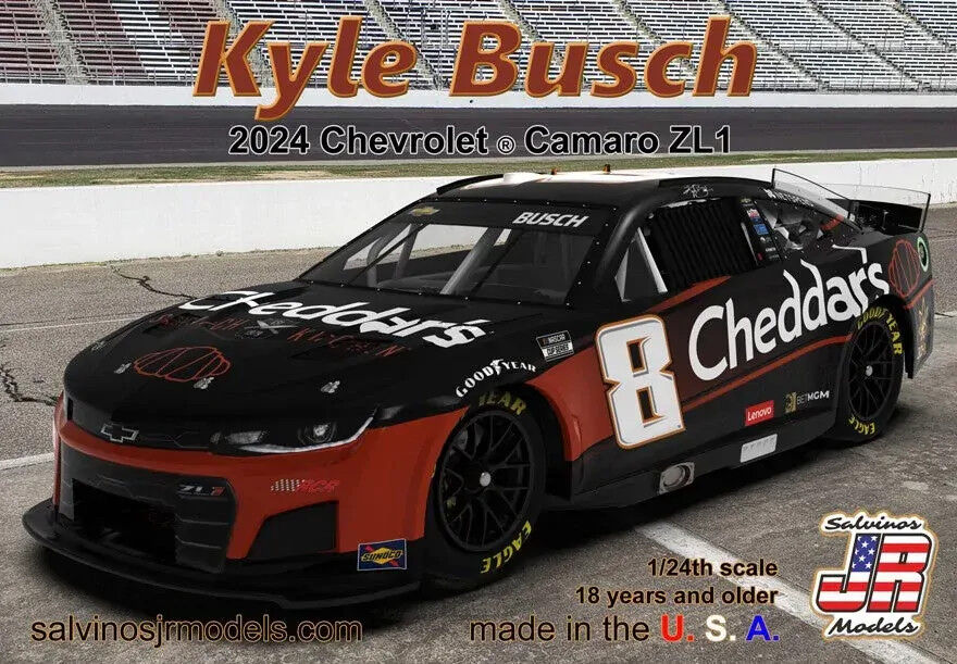Salvinos J R 1/24 Richard Childress Racing 2024 Kyle Busch Camaro "Cheddars" Plastic Model Kit [RCC2024KBP]