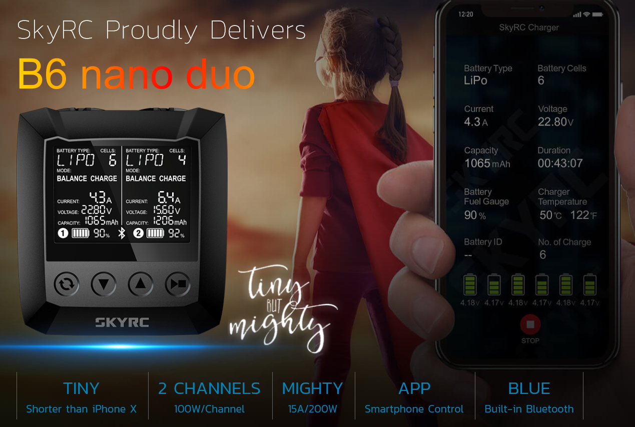 SK-100146 B6 Nano Duo AC Dual output Multi Chemistry Bluetooth IOS & ANDROID Sky Rc