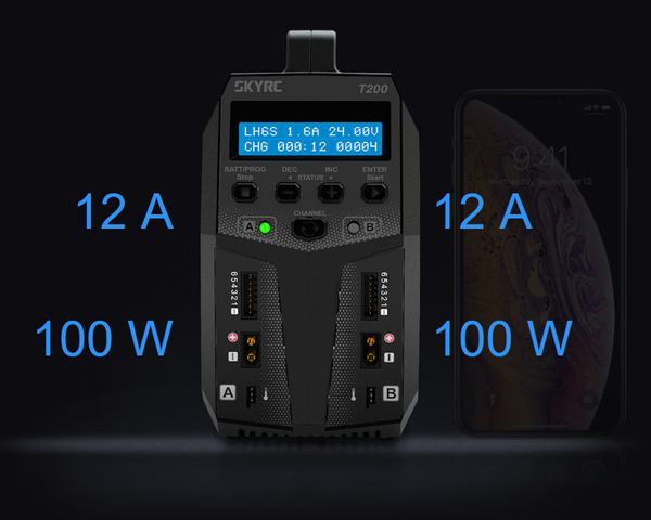 SK-100155 SKY RC T200 AC/DC 12A Dual output Charger Multi Chemistry Balance