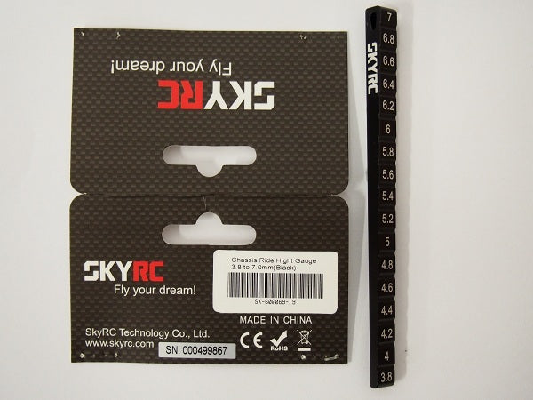 SK-600069-19 Chassis Ride Heigh Gauge 3.8-7mm (black) Sky Rc