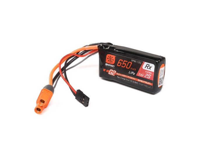 Spektrum 650mAh 2S 15C Smart G2 Receiver LiPo Battery with IC3 Connector Spektrum