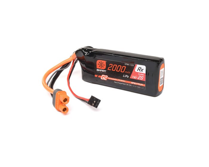 Spektrum 2000mAh 2S 15C Smart G2 Receiver LiPo Battery with IC3 Connector