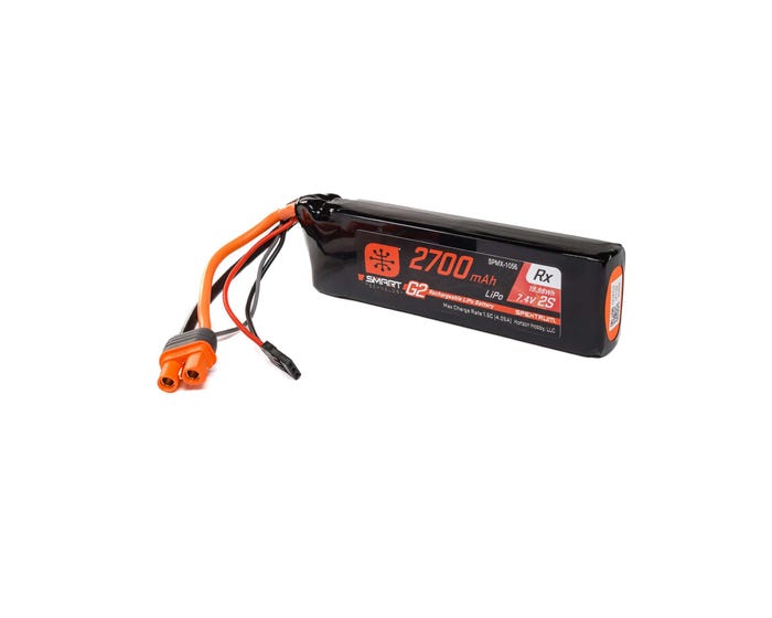 Spektrum 2700mAh 2S 15C Smart G2 Receiver LiPo Battery with IC3 Connector