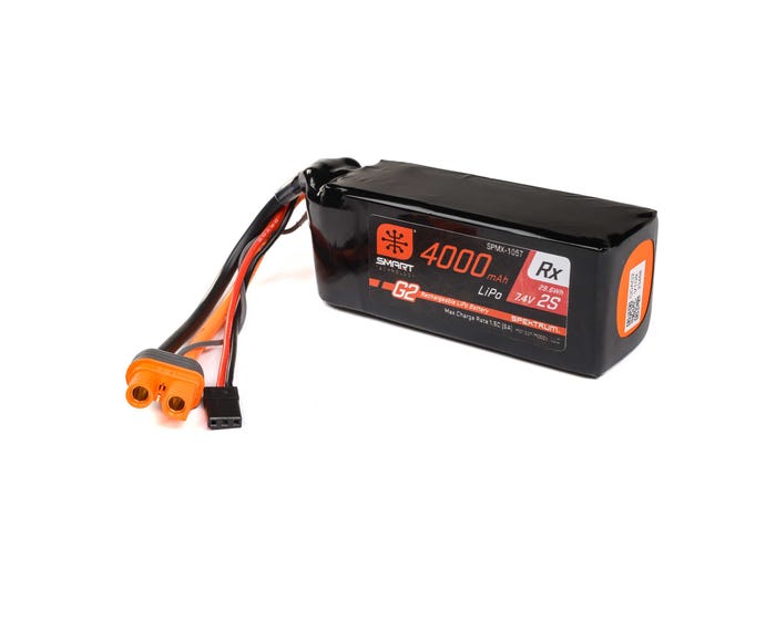 Spektrum 4000mAh 2S2P 15C Smart G2 Receiver LiPo Battery with IC3 Connector Spektrum