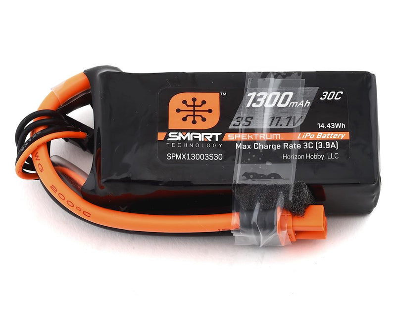 SPMX13003S30M Spektrum 1300mah 3S 11.1v 30C Smart LiPo Battery with IC3 Connector