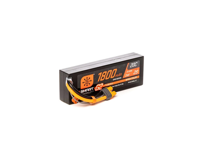 SPMX18002S20 Spektrum 1800mAh 2S 7.4V 20c Smart G2 Hard Case LiPo Battery with IC3 Connector