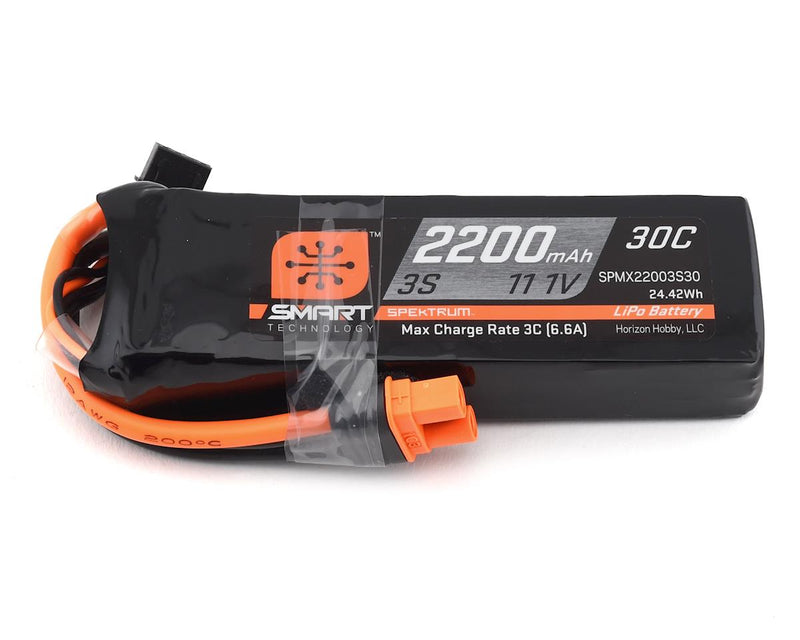 SPMX22003S30 Spektrum 2200mah 3S 11.1v 30C Smart LiPo Battery with IC3 Connector