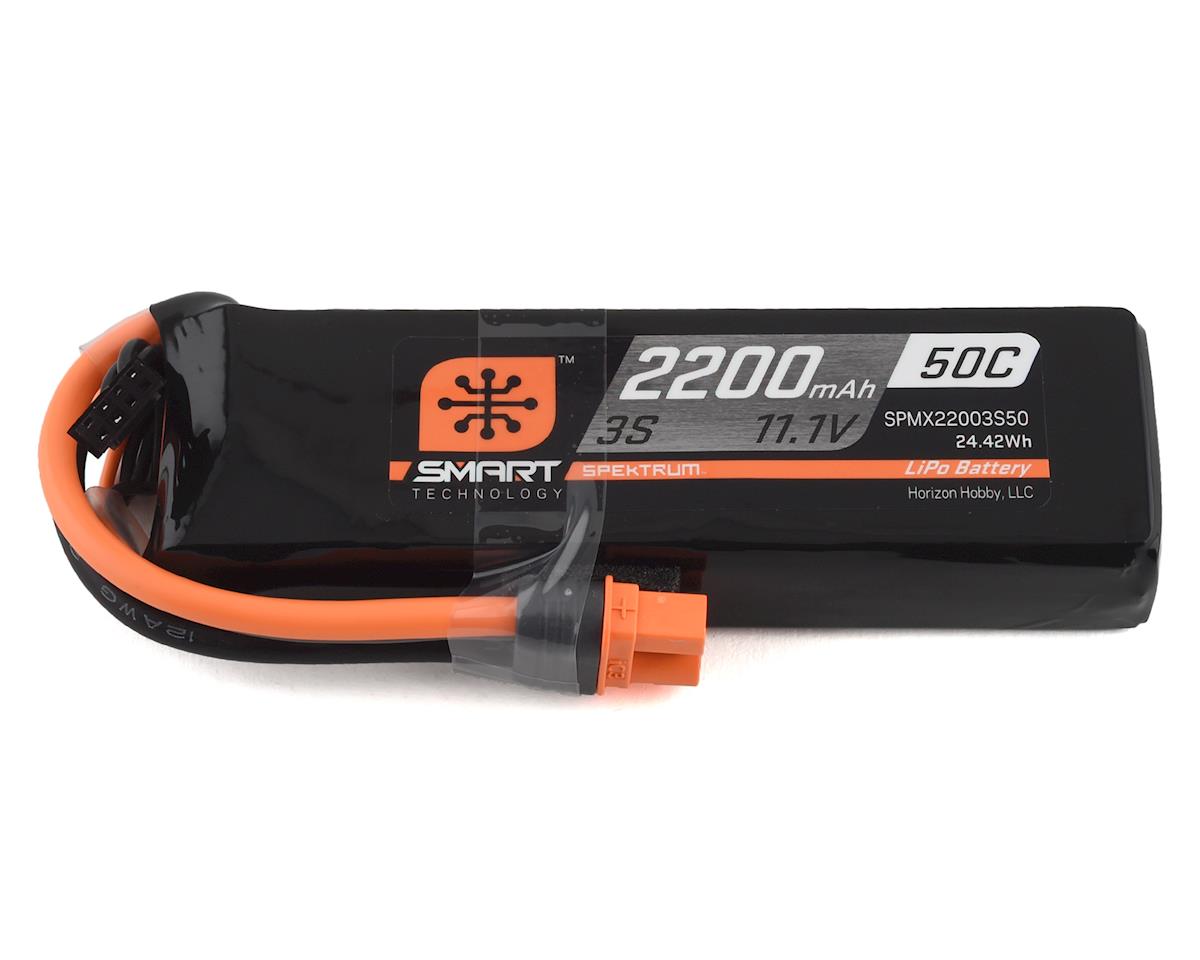 SPMX22003S50 Spektrum 2200mah 3S 11.1v 50C Smart LiPo Battery with IC3 Connector Spektrum