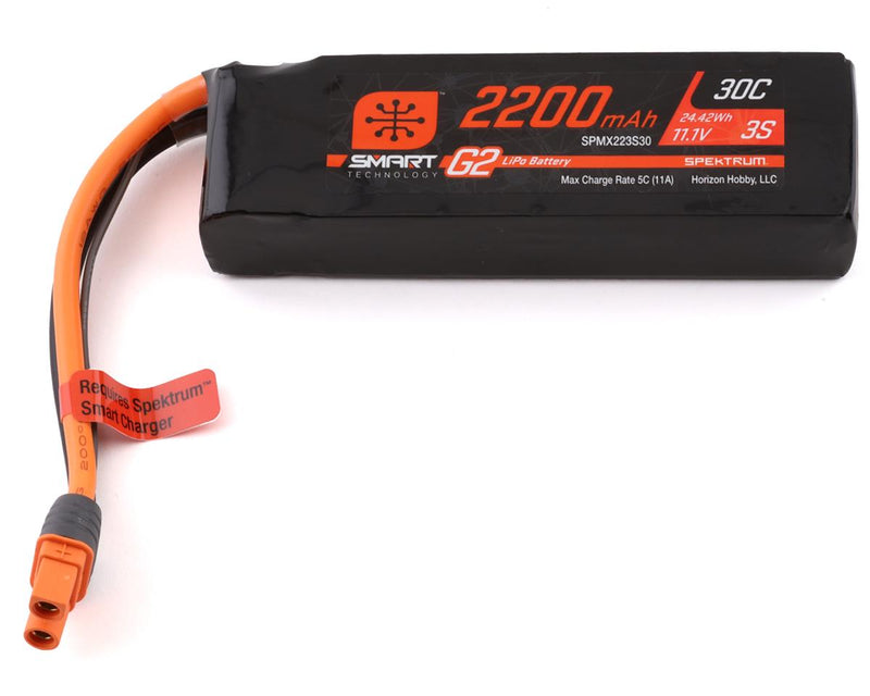 Spektrum 2200mAh 3S 11.1V 30c Smart G2 LiPo Battery with IC3 Connector