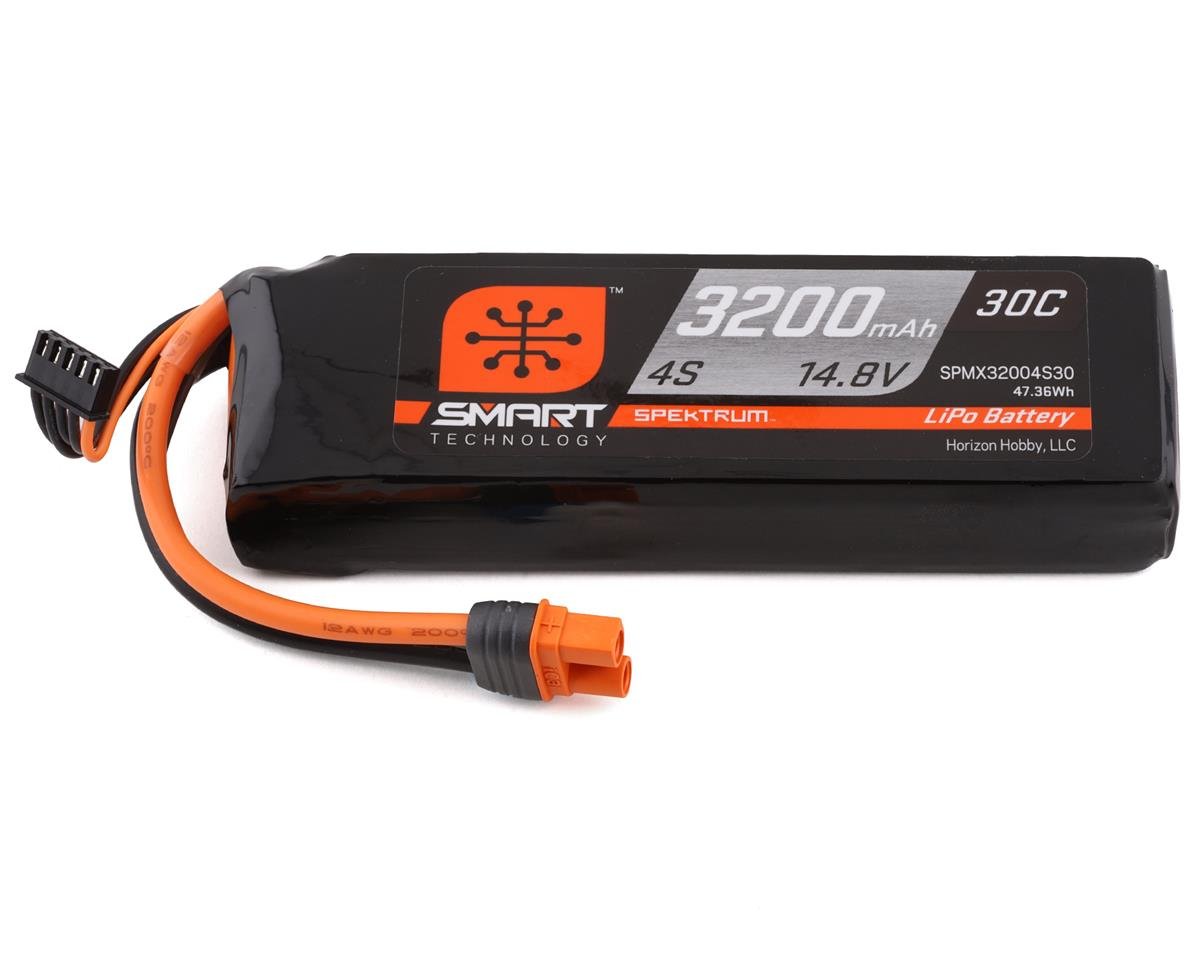 SPMX32004S30 Spektrum 3200mah 4S 14.8v 30C Smart LiPo Battery with IC3 Connector Spektrum