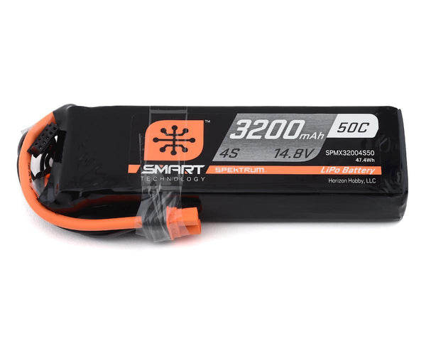 SPMX32004S50 Spektrum 3200mah 4S 14.8v 50C Smart LiPo Battery with IC3 Connector