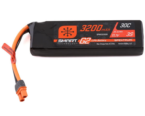 SPMX323S30 Spektrum 3200mAh 3S 11.1V 30c Smart G2 LiPo Battery with IC3 Connector