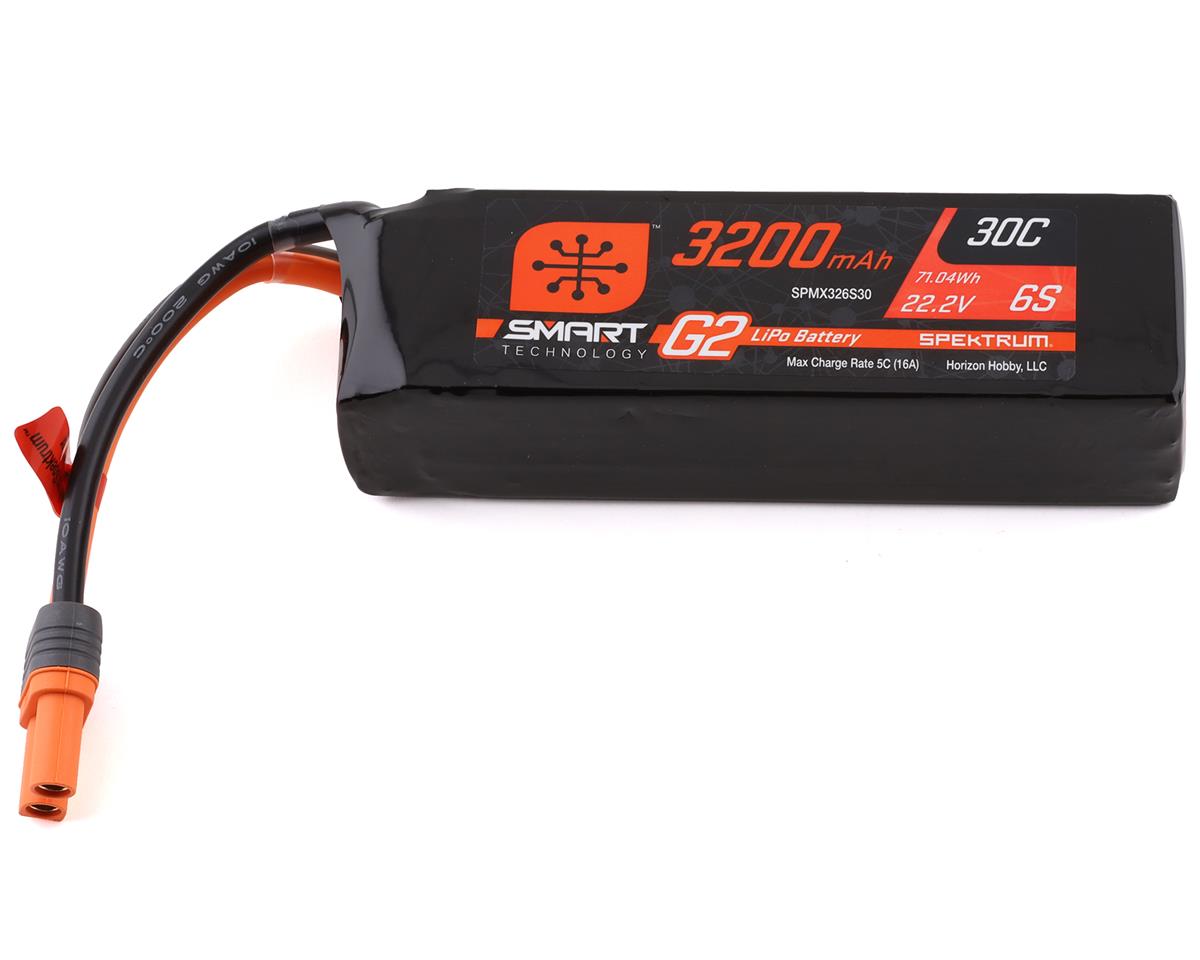 SPMX326S30 Spektrum 3200mAh 6S 22.2V 30c Smart G2 LiPo Battery with IC5 Connector Spektrum