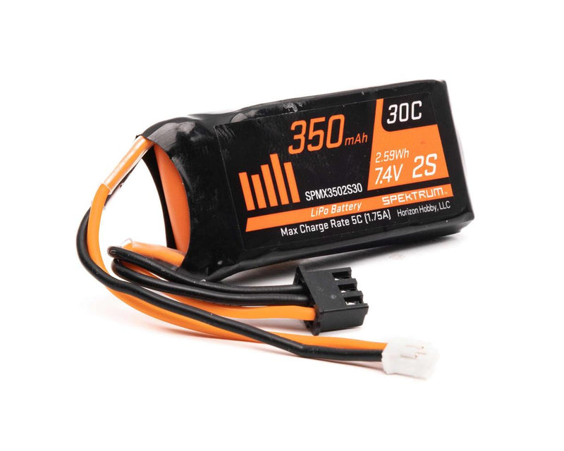 SPMX3502S30 Spektrum 350mAh 2S 7.4V LiPo with PH2.0 2 Pin Connector, DYNB0012