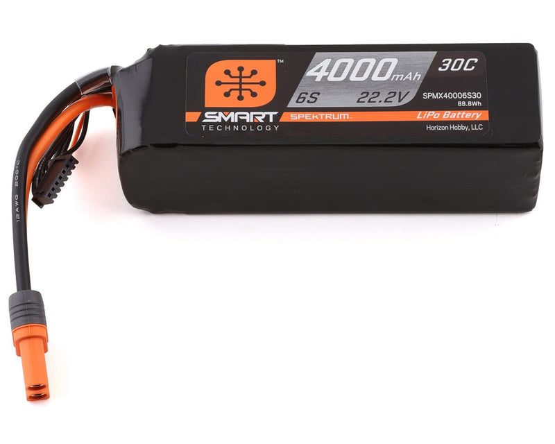 SPMX40006S30 Spektrum 4000mah 6S 22.2v 30C Smart LiPo Battery with IC5 Connector