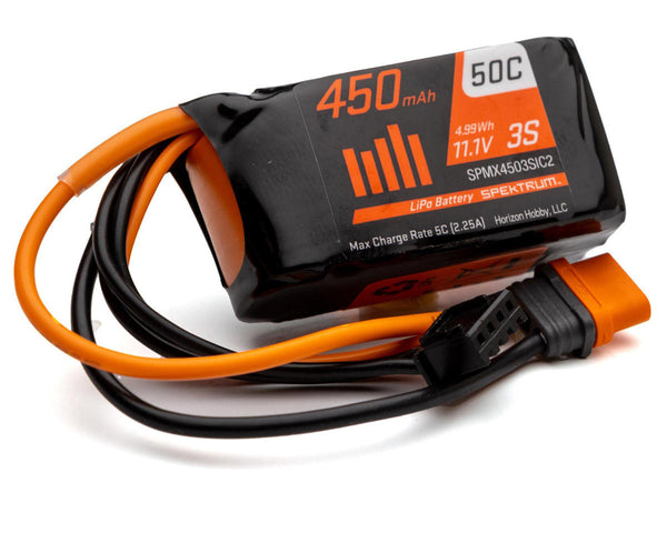 SPMX4503SIC2 Spektrum 450mAh 3S 11.1V 50C LiPo Battery with IC2 Connector