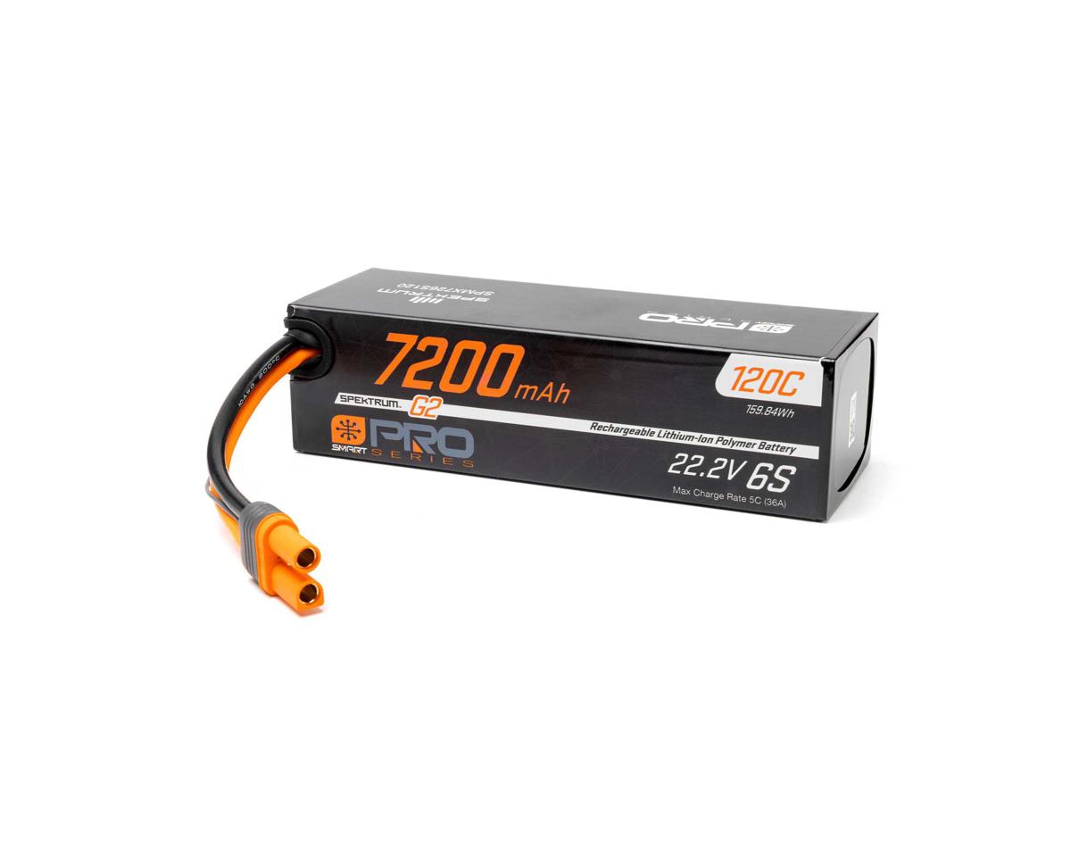 Spektrum 7200mah 6S 22.2V 120C G2 Smart PRO LiPo Battery with IC5 Connector - SPMX726S120