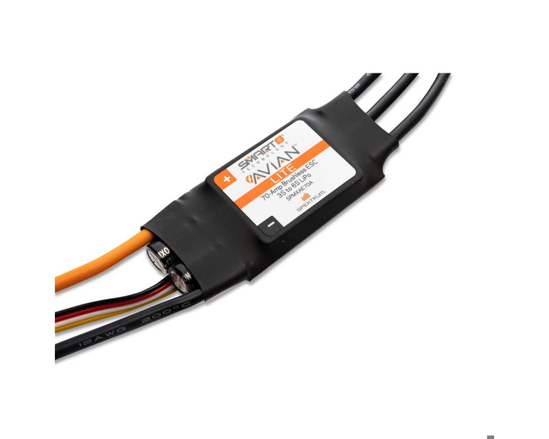 SPMXAE70E Spektrum Avian 70A 3-6S Smart Lite Brushless ESC with IC3 Connector