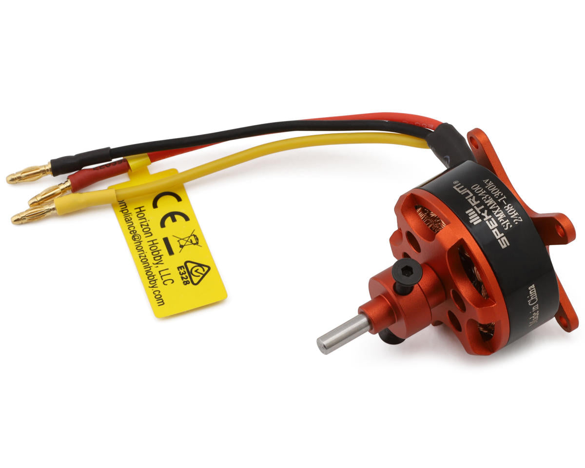 Spektrum 2408-1300Kv 14-Pole Brushless Motor, 4-Site Flat Foamy - SPMXAM3400