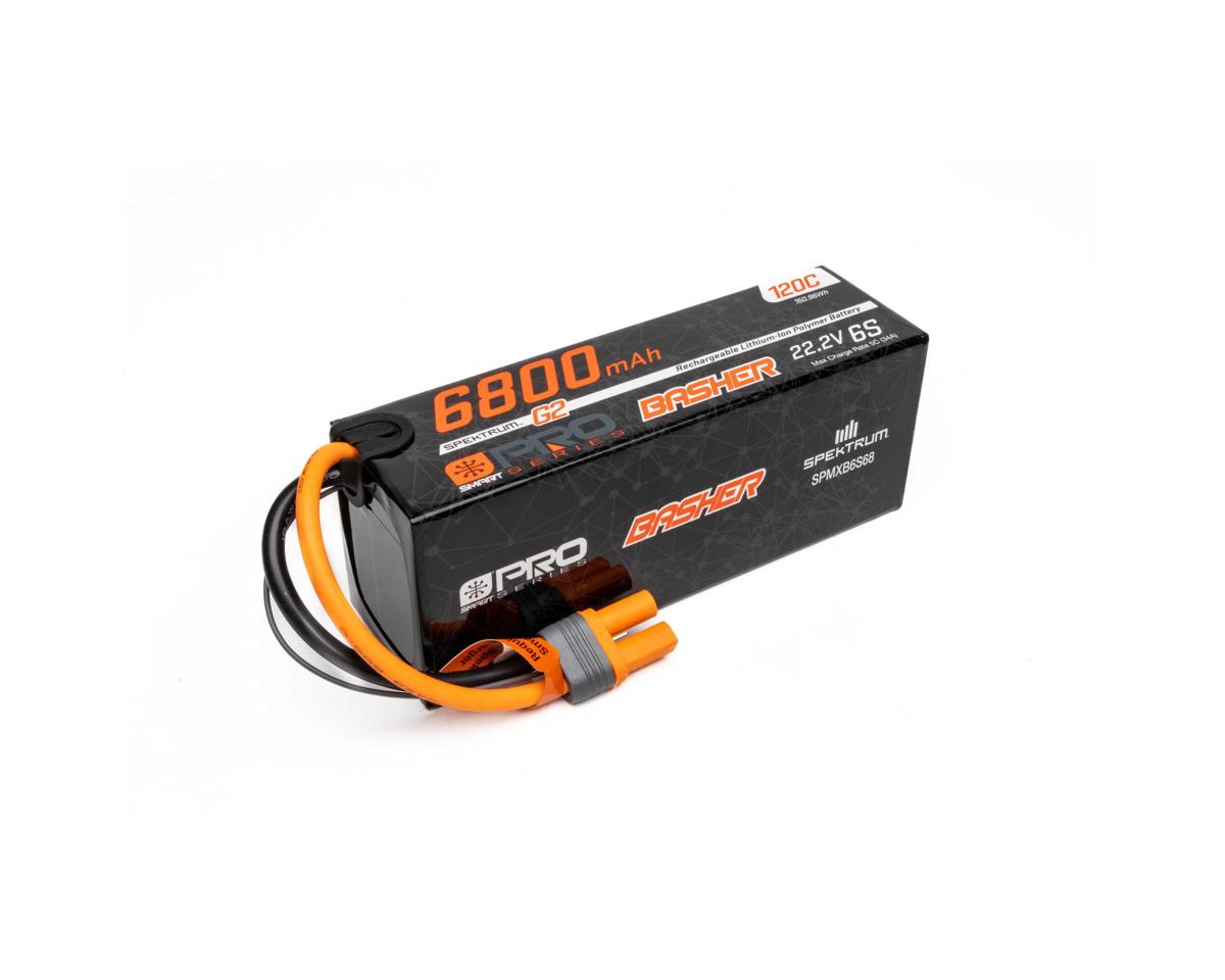 Spektrum 6800mAh 6S 22.2V 120C Smart Pro Basher LiPo Battery with IC5 Connector - SPMXB6S68