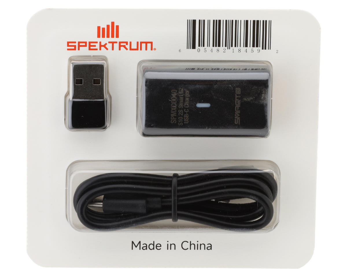 SPMXC0040 Spektrum S10 Smart G2 LiPo 2-Cell USB-C Charger with IC2 Connector Spektrum