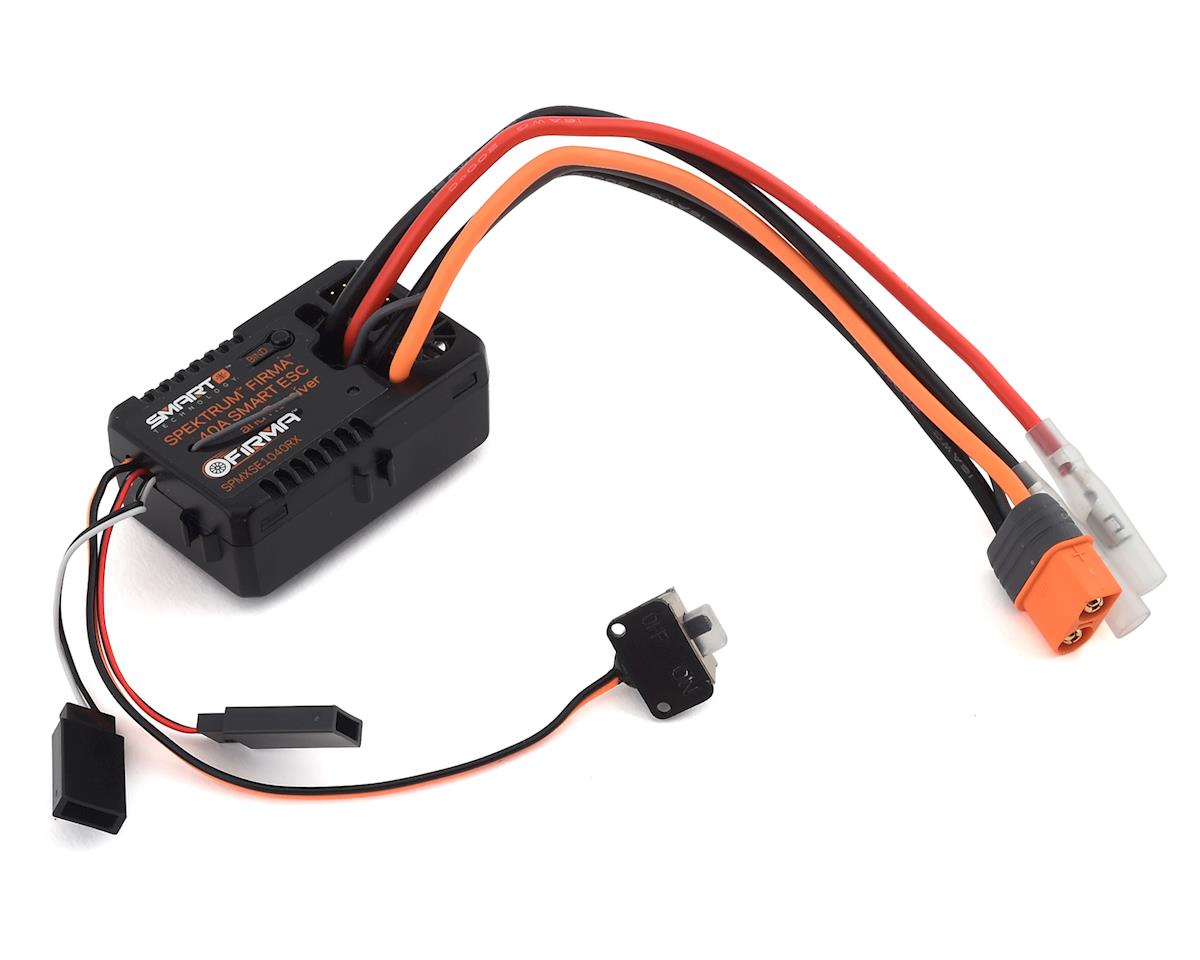 SPMXSE1040RX Spektrum Firma Smart 40A Brushed ESC with Built In DSMR Receiver Spektrum