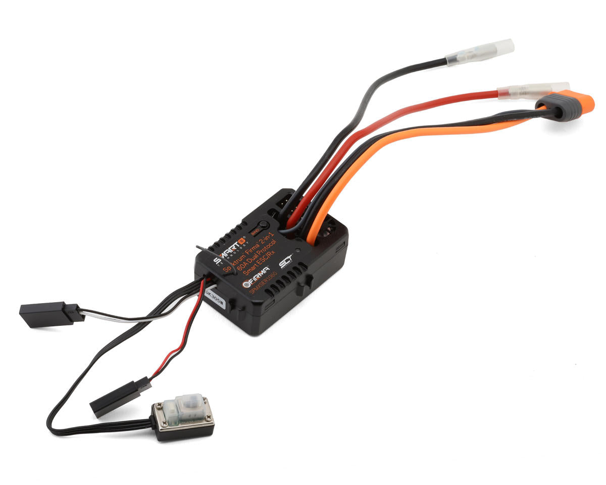 SPMXSER1060 Spektrum Firma 2-in-1 60A Brushed Smart ESC/Dual Protocol RX Spektrum
