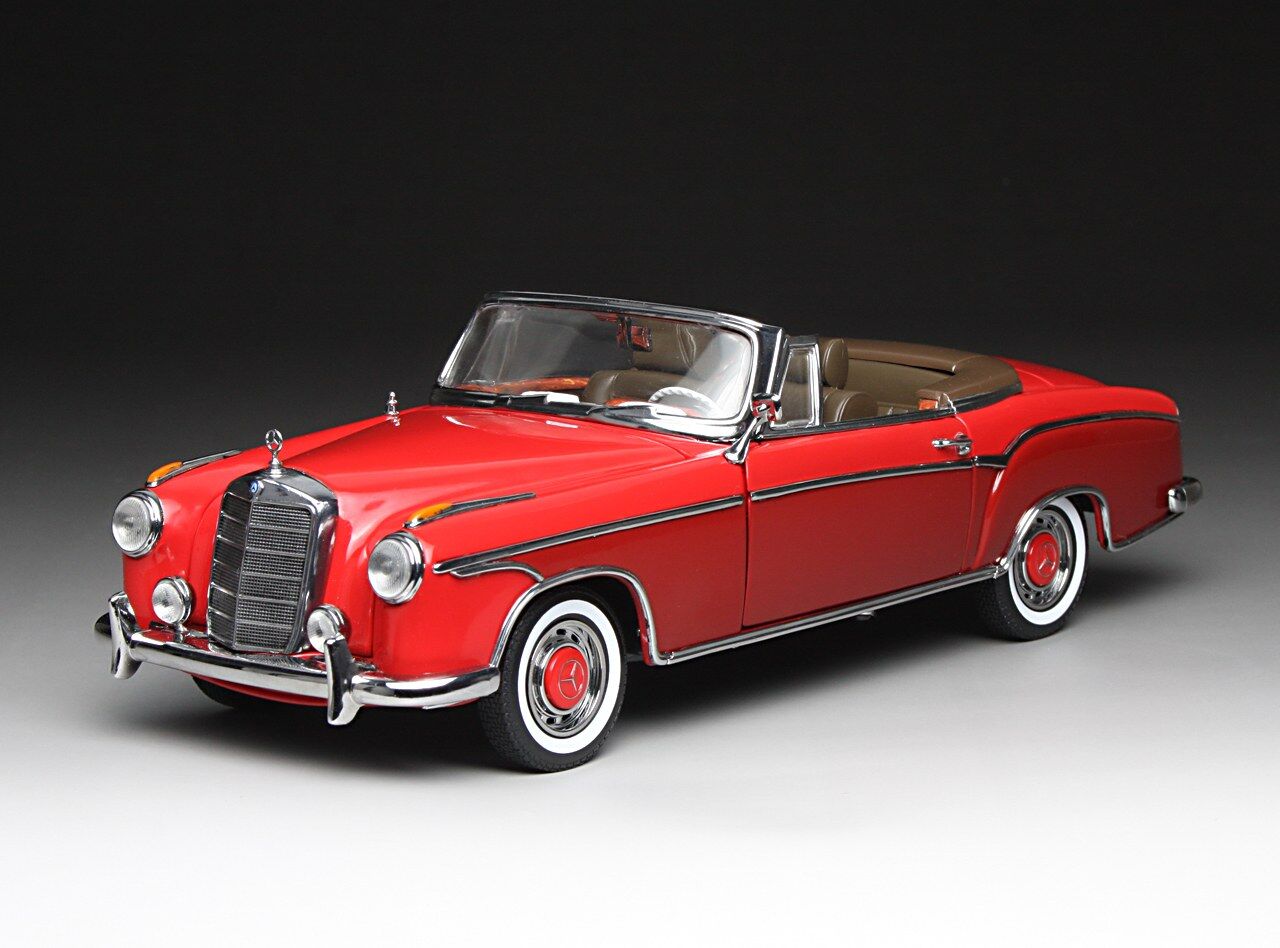 Sun Star 1/18 1960 Mercedes-Benz 220 SE Cabriolet - Red / Dark Red